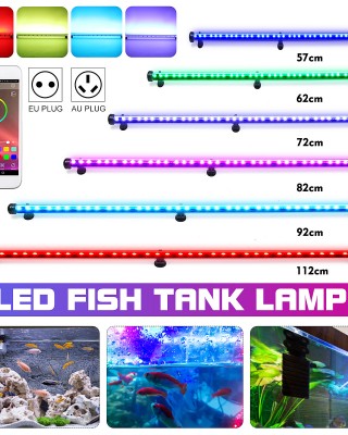 57  112CM GRB Aquarium Light LED Waterproof APP Control Fish Tank Light Underwater Fish Lamp Aquariums Decor Lighting Plant Lamp