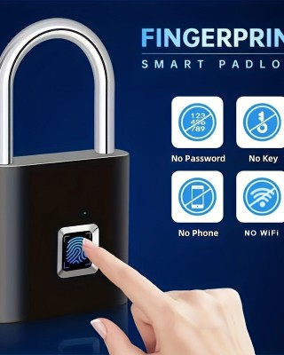 Smart Fingerprint Padlock 20 Fingerprints USB Rechargeable Door Lock Biometric Fingerprint Door Lock Zinc Alloy Smart Life Unlock